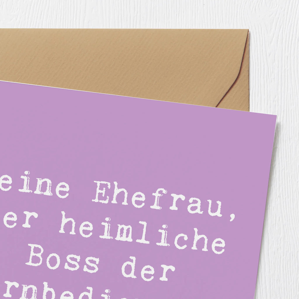 Deluxe Karte Spruch Ehefrau Boss Geburtstagskarte, Hochwertige Klappkarte, Grußkarte, Glückwunschkarte, Hochwertige Grußkarte, Klappkarte, Karte, Hochzeitskarte, Einladungskarte, Familie, Vatertag, Muttertag, Bruder, Schwester, Mama, Papa, Oma, Opa