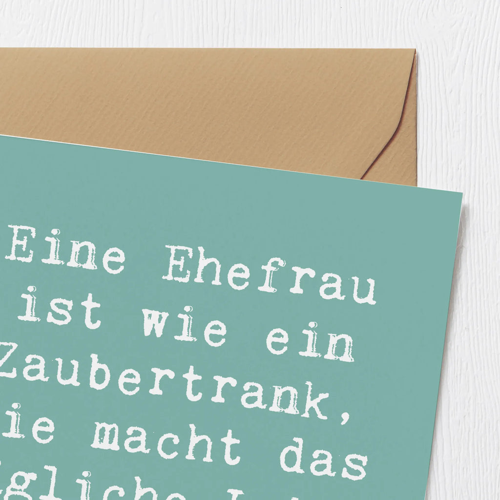 Deluxe Card Saying Eine Ehefrau ist wie ein Zaubertrank, sie macht das tägliche Leben magisch. Geburtstagskarte, Hochwertige Grußkarte, Klappkarte, Einladungskarte, Hochzeitskarte, Karte, Glückwunschkarte, Grußkarte, Hochwertige Klappkarte, Familie, Vatertag, Muttertag, Bruder, Schwester, Mama, Papa, Oma, Opa