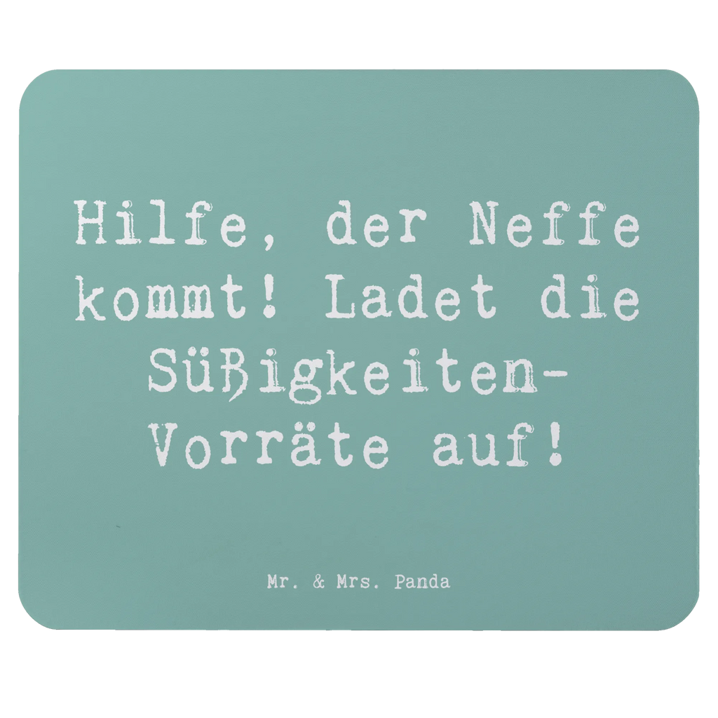 Mouse mat Saying Hilfe, der Neffe kommt! Ladet die Süßigkeiten-Vorräte auf! Mousepad, Computer zubehör, Büroausstattung, PC Zubehör, Arbeitszimmer, Mauspad, Einzigartiges Mauspad, Designer Mauspad, Mausunterlage, Mauspad Büro, Familie, Vatertag, Muttertag, Bruder, Schwester, Mama, Papa, Oma, Opa