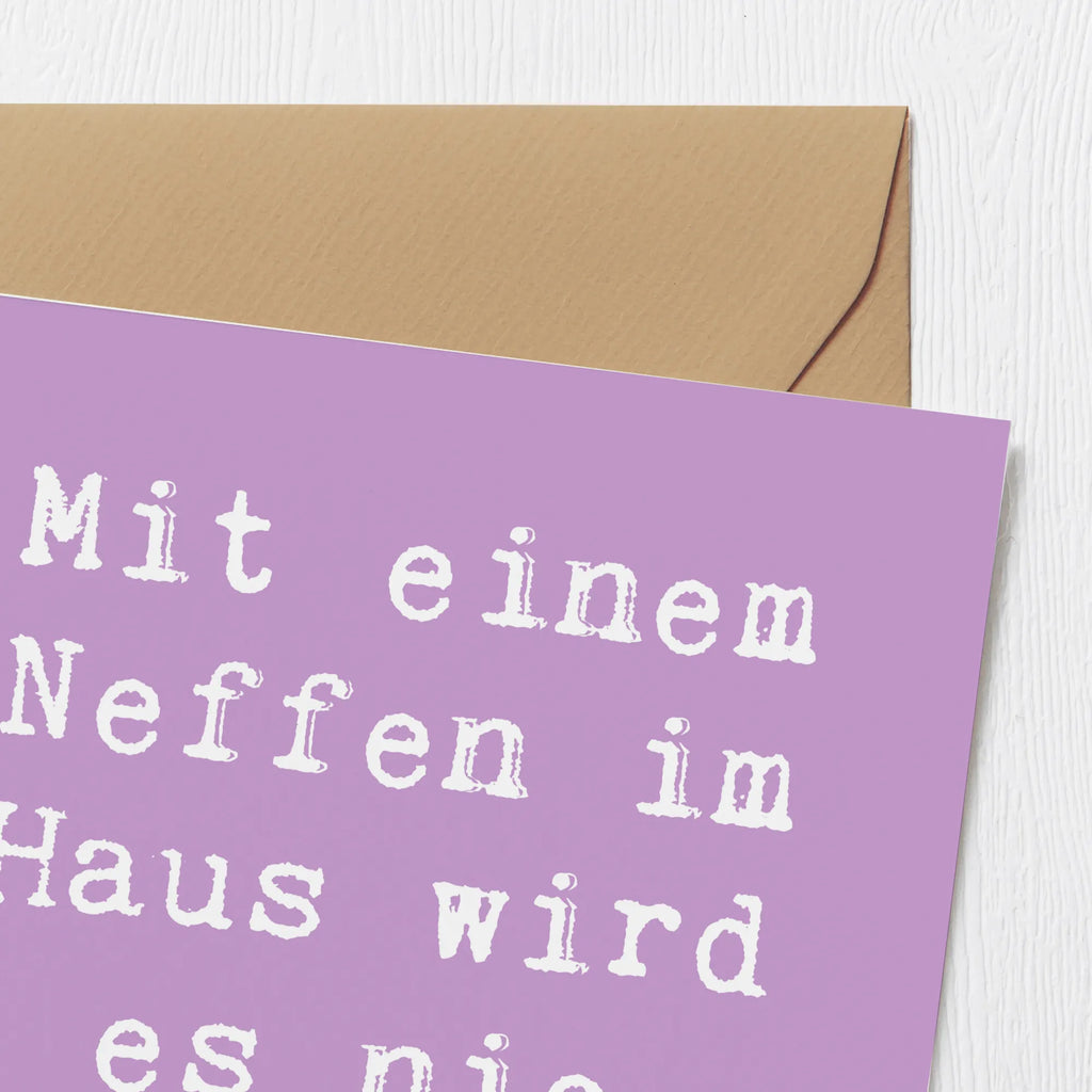 Deluxe Karte Spruch Neffe Spaß Glückwunschkarte, Hochzeitskarte, Hochwertige Grußkarte, Geburtstagskarte, Klappkarte, Karte, Hochwertige Klappkarte, Grußkarte, Einladungskarte, Familie, Vatertag, Muttertag, Bruder, Schwester, Mama, Papa, Oma, Opa