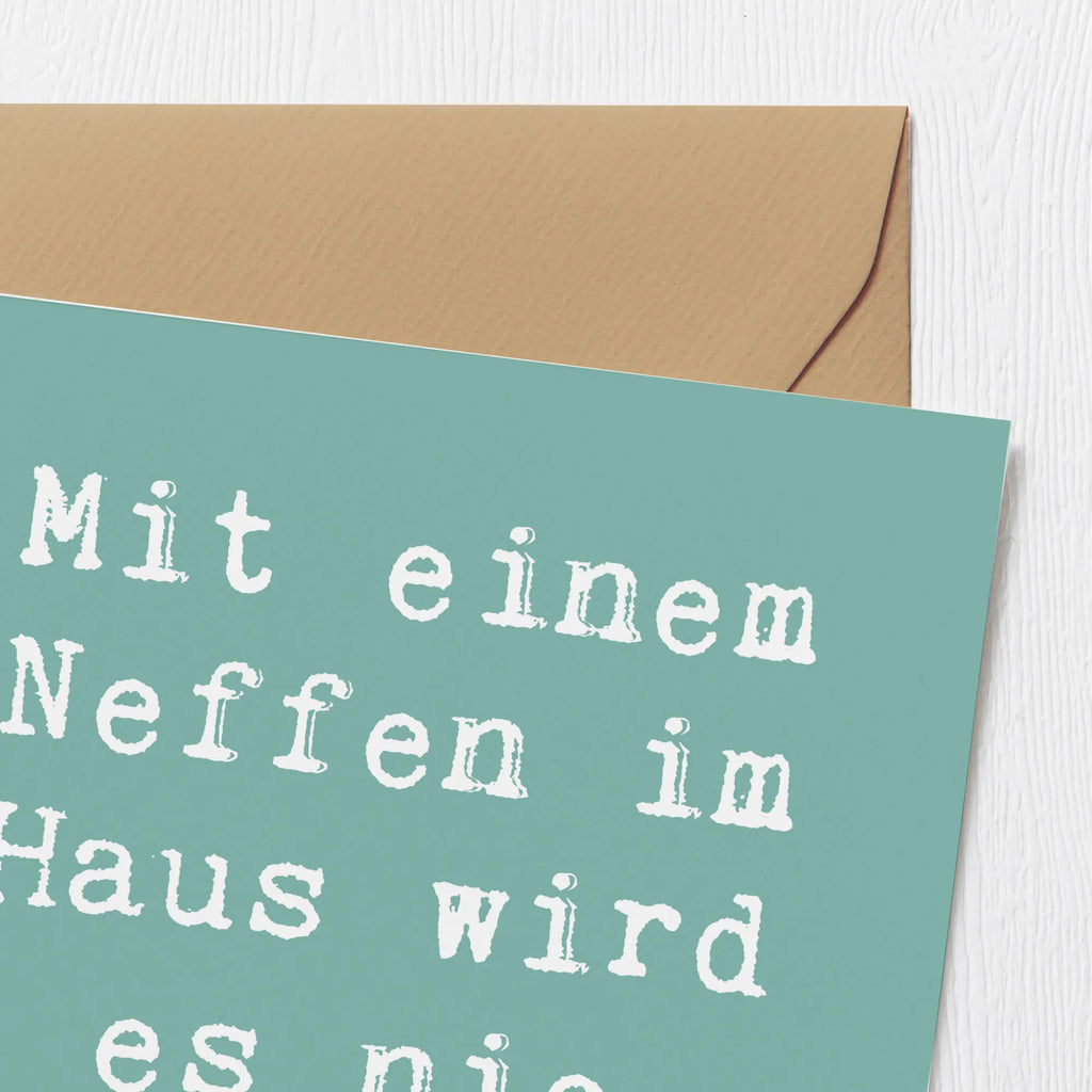 Deluxe Karte Spruch Neffe Spaß Glückwunschkarte, Hochzeitskarte, Hochwertige Grußkarte, Geburtstagskarte, Klappkarte, Karte, Hochwertige Klappkarte, Grußkarte, Einladungskarte, Familie, Vatertag, Muttertag, Bruder, Schwester, Mama, Papa, Oma, Opa