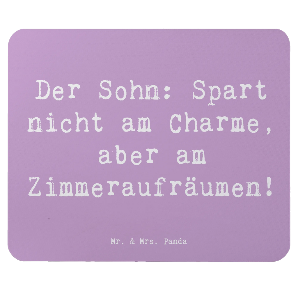 Mouse mat Saying Der Sohn: Spart nicht am Charme, aber am Zimmeraufräumen! Mousepad, Computer zubehör, Büroausstattung, PC Zubehör, Arbeitszimmer, Mauspad, Einzigartiges Mauspad, Designer Mauspad, Mausunterlage, Mauspad Büro, Familie, Vatertag, Muttertag, Bruder, Schwester, Mama, Papa, Oma, Opa