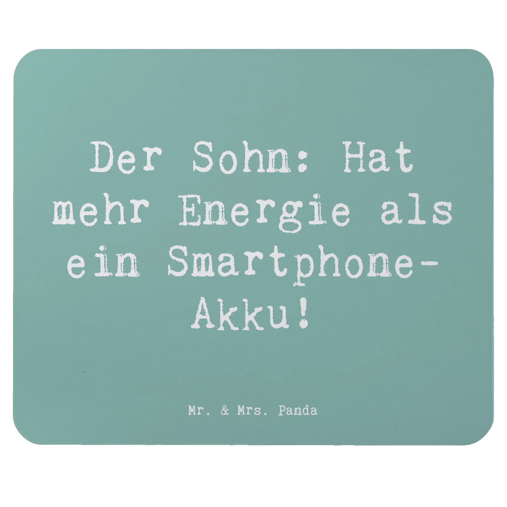 Mouse mat Saying Der Sohn: Hat mehr Energie als ein Smartphone-Akku! Mousepad, Computer zubehör, Büroausstattung, PC Zubehör, Arbeitszimmer, Mauspad, Einzigartiges Mauspad, Designer Mauspad, Mausunterlage, Mauspad Büro, Familie, Vatertag, Muttertag, Bruder, Schwester, Mama, Papa, Oma, Opa