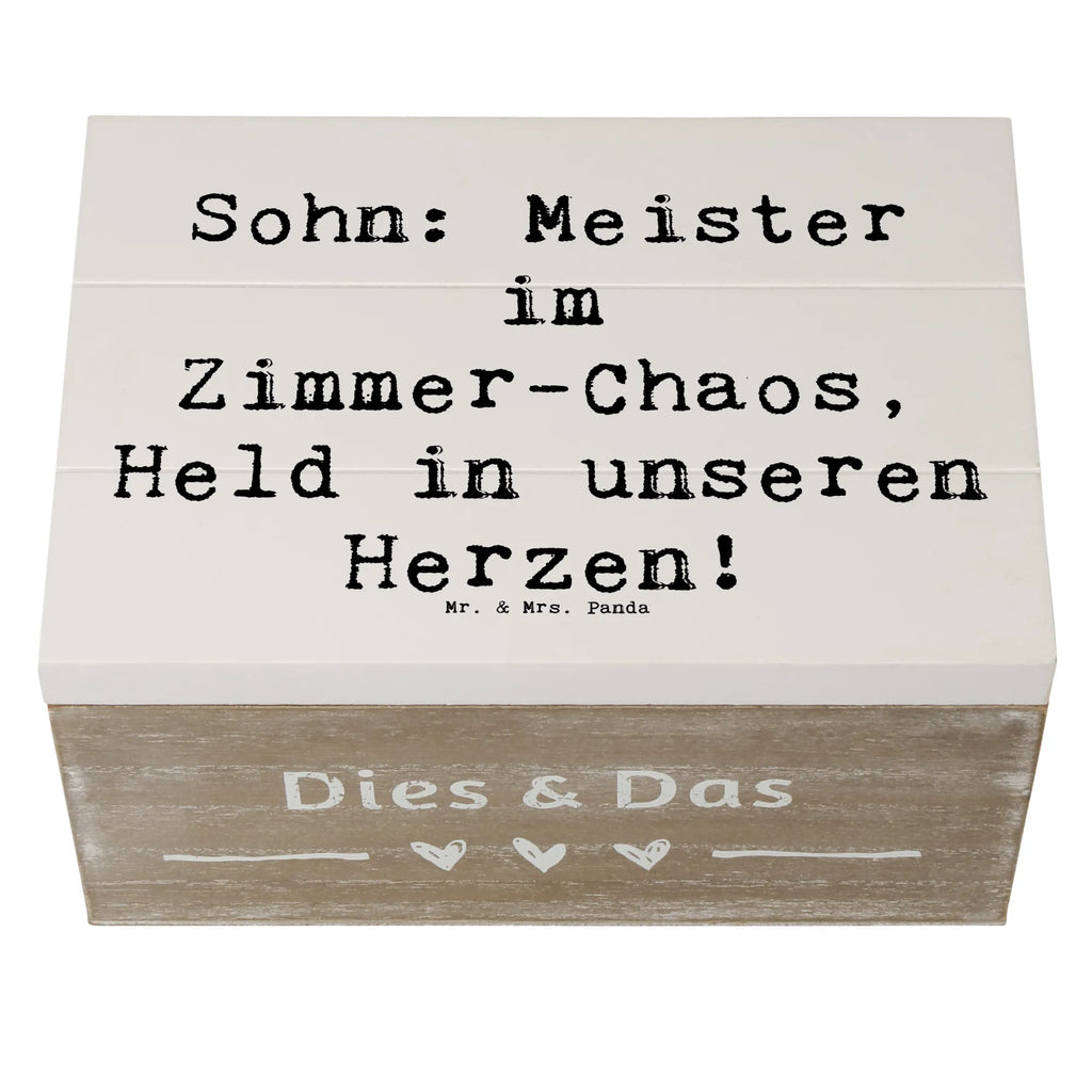 Holzkiste Spruch Sohn Chaosheld Dekokiste, Aufbewahrungsbox, Holzkiste, Schatzkiste, Schatulle, Erinnerungskiste, Geschenkbox, XXL, Geschenkdose, Erinnerungsbox, Kiste, Truhe, Familie, Vatertag, Muttertag, Bruder, Schwester, Mama, Papa, Oma, Opa