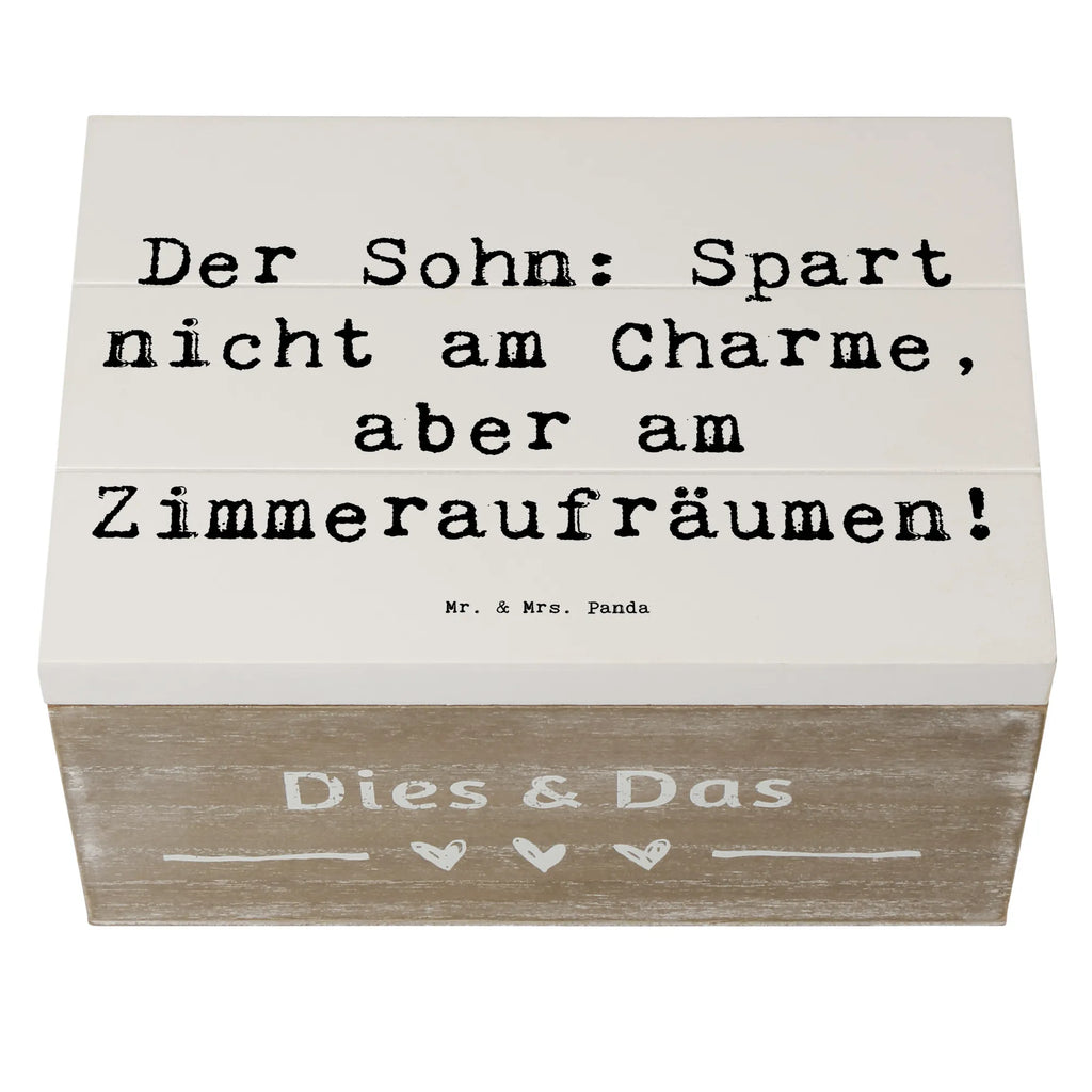 Holzkiste Spruch Sohn Charme Kiste, Erinnerungsbox, Schatzkiste, Geschenkdose, Dekokiste, XXL, Aufbewahrungsbox, Schatulle, Geschenkbox, Holzkiste, Erinnerungskiste, Truhe, Familie, Vatertag, Muttertag, Bruder, Schwester, Mama, Papa, Oma, Opa