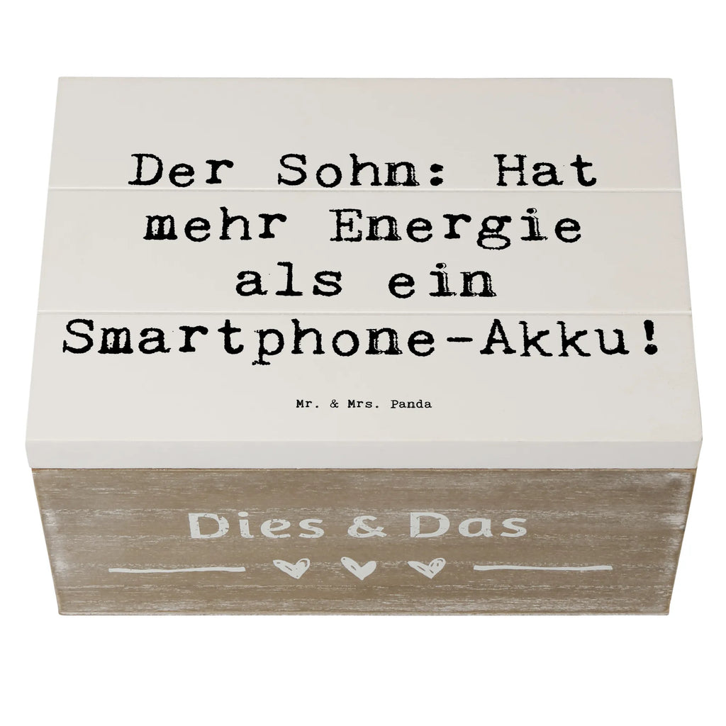 Holzkiste Spruch Energie Sohn Schatzkiste, Schatulle, Geschenkdose, Truhe, XXL, Kiste, Erinnerungsbox, Dekokiste, Holzkiste, Erinnerungskiste, Geschenkbox, Aufbewahrungsbox, Familie, Vatertag, Muttertag, Bruder, Schwester, Mama, Papa, Oma, Opa
