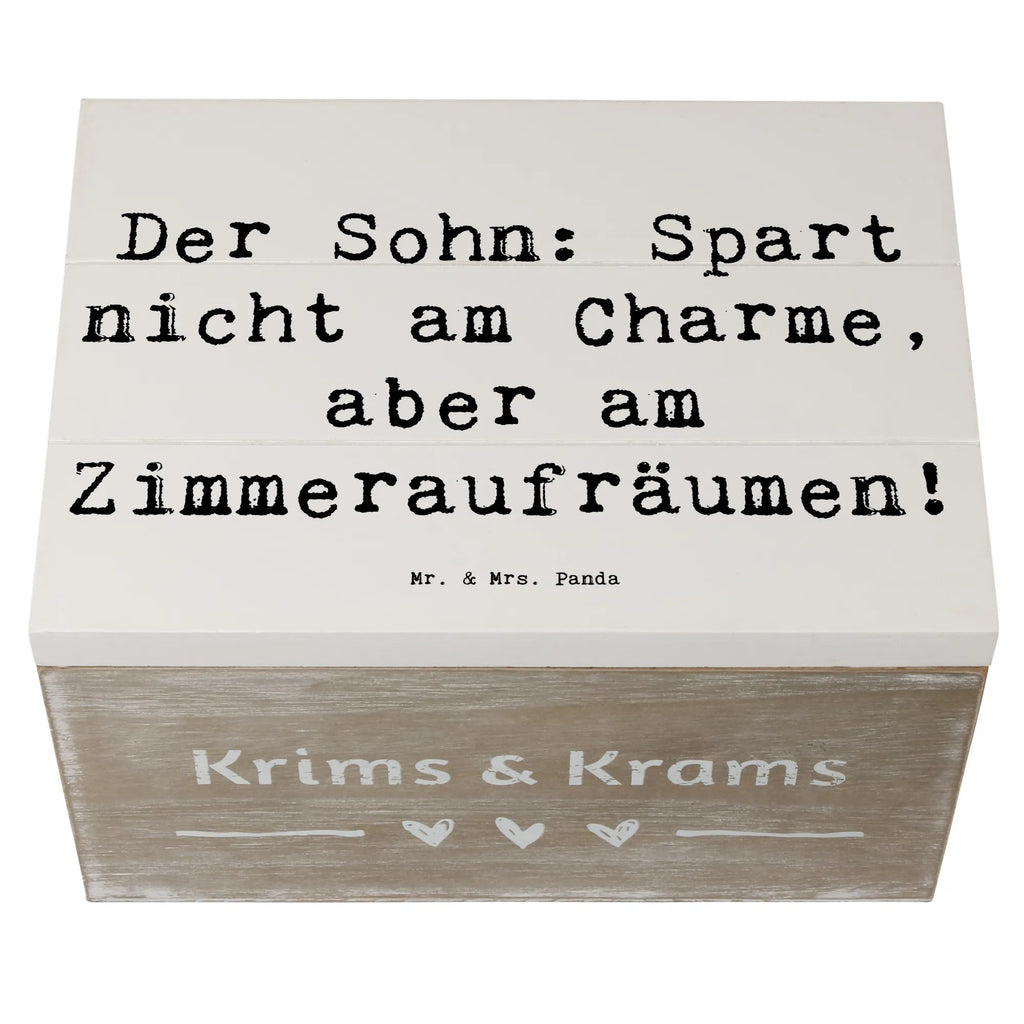 Holzkiste Spruch Sohn Charme Kiste, Erinnerungsbox, Schatzkiste, Geschenkdose, Dekokiste, XXL, Aufbewahrungsbox, Schatulle, Geschenkbox, Holzkiste, Erinnerungskiste, Truhe, Familie, Vatertag, Muttertag, Bruder, Schwester, Mama, Papa, Oma, Opa