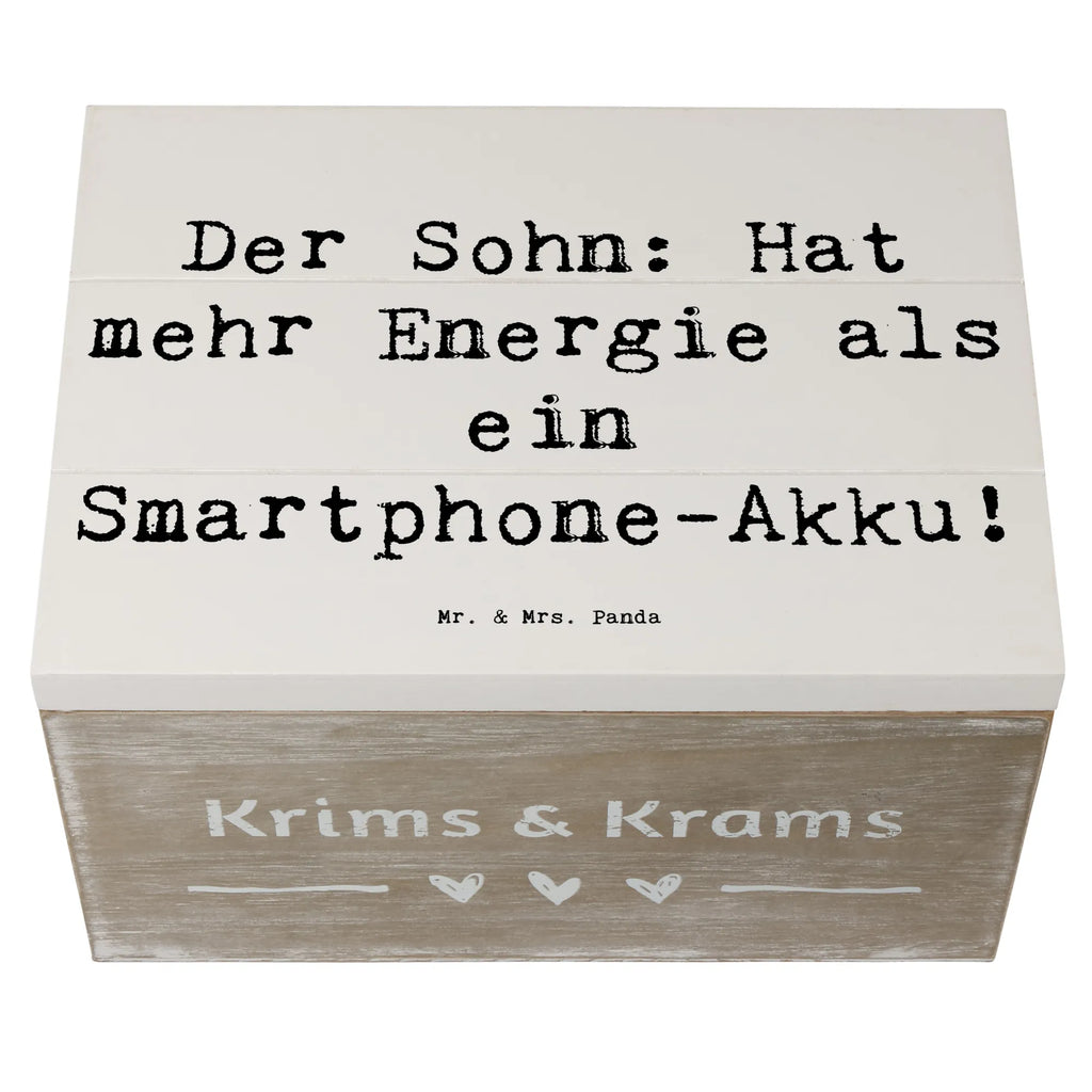 Holzkiste Spruch Energie Sohn Schatzkiste, Schatulle, Geschenkdose, Truhe, XXL, Kiste, Erinnerungsbox, Dekokiste, Holzkiste, Erinnerungskiste, Geschenkbox, Aufbewahrungsbox, Familie, Vatertag, Muttertag, Bruder, Schwester, Mama, Papa, Oma, Opa