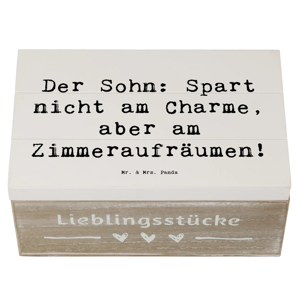 Holzkiste Spruch Sohn Charme Kiste, Erinnerungsbox, Schatzkiste, Geschenkdose, Dekokiste, XXL, Aufbewahrungsbox, Schatulle, Geschenkbox, Holzkiste, Erinnerungskiste, Truhe, Familie, Vatertag, Muttertag, Bruder, Schwester, Mama, Papa, Oma, Opa