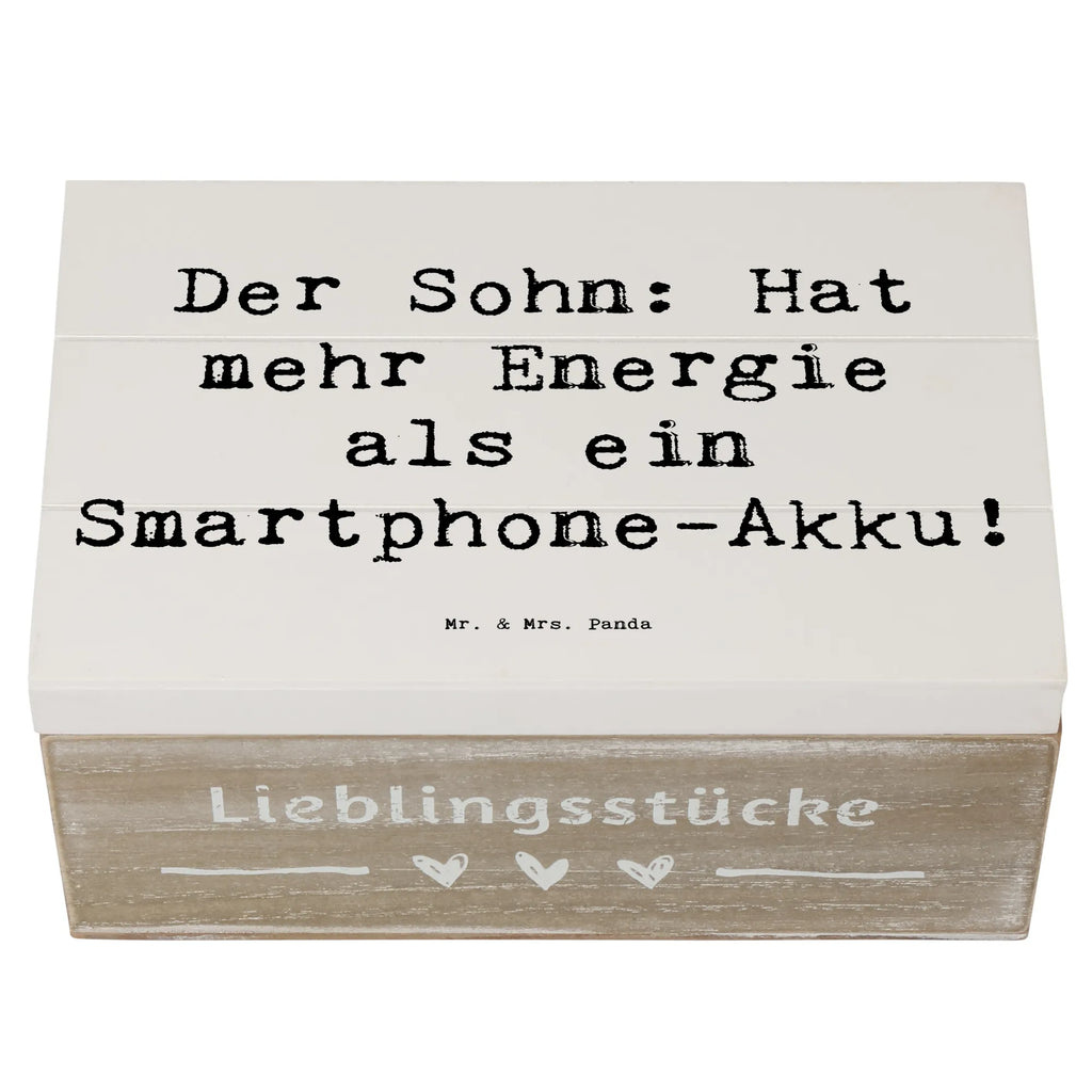 Holzkiste Spruch Energie Sohn Schatzkiste, Schatulle, Geschenkdose, Truhe, XXL, Kiste, Erinnerungsbox, Dekokiste, Holzkiste, Erinnerungskiste, Geschenkbox, Aufbewahrungsbox, Familie, Vatertag, Muttertag, Bruder, Schwester, Mama, Papa, Oma, Opa
