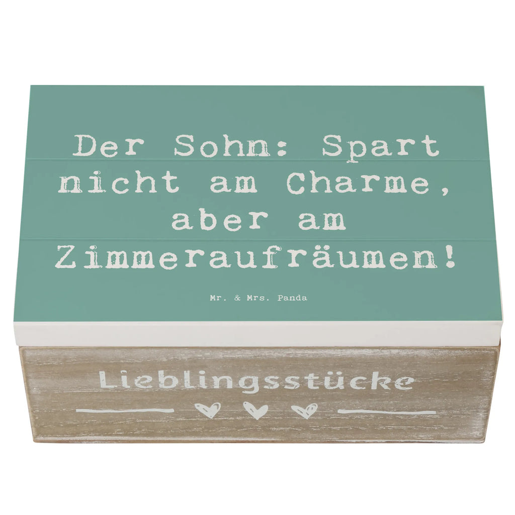 Holzkiste Spruch Sohn Charme Kiste, Erinnerungsbox, Schatzkiste, Geschenkdose, Dekokiste, XXL, Aufbewahrungsbox, Schatulle, Geschenkbox, Holzkiste, Erinnerungskiste, Truhe, Familie, Vatertag, Muttertag, Bruder, Schwester, Mama, Papa, Oma, Opa