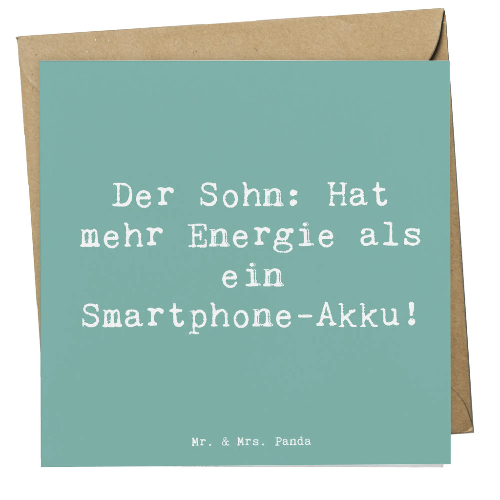 Deluxe Karte Spruch Energie Sohn Karte, Hochzeitskarte, Einladungskarte, Hochwertige Grußkarte, Hochwertige Klappkarte, Geburtstagskarte, Klappkarte, Grußkarte, Glückwunschkarte, Familie, Vatertag, Muttertag, Bruder, Schwester, Mama, Papa, Oma, Opa