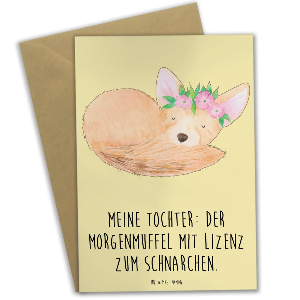 Greetings card Meine Tochter: Der Morgenmuffel mit Lizenz zum Schnarchen. Ansichtskarten, Karte, Hochzeitskarte, Klappkarte, Glückwunschkarte, Geburtstagskarte, Einladungskarte, Grußkarte, Familie, Vatertag, Muttertag, Bruder, Schwester, Mama, Papa, Oma, Opa