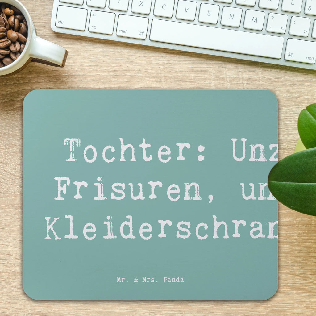 Mouse mat Saying Tochter: Unzählbare Frisuren, unendliche Kleiderschrankkrisen! Mousepad, Computer zubehör, Büroausstattung, PC Zubehör, Arbeitszimmer, Mauspad, Einzigartiges Mauspad, Designer Mauspad, Mausunterlage, Mauspad Büro, Familie, Vatertag, Muttertag, Bruder, Schwester, Mama, Papa, Oma, Opa