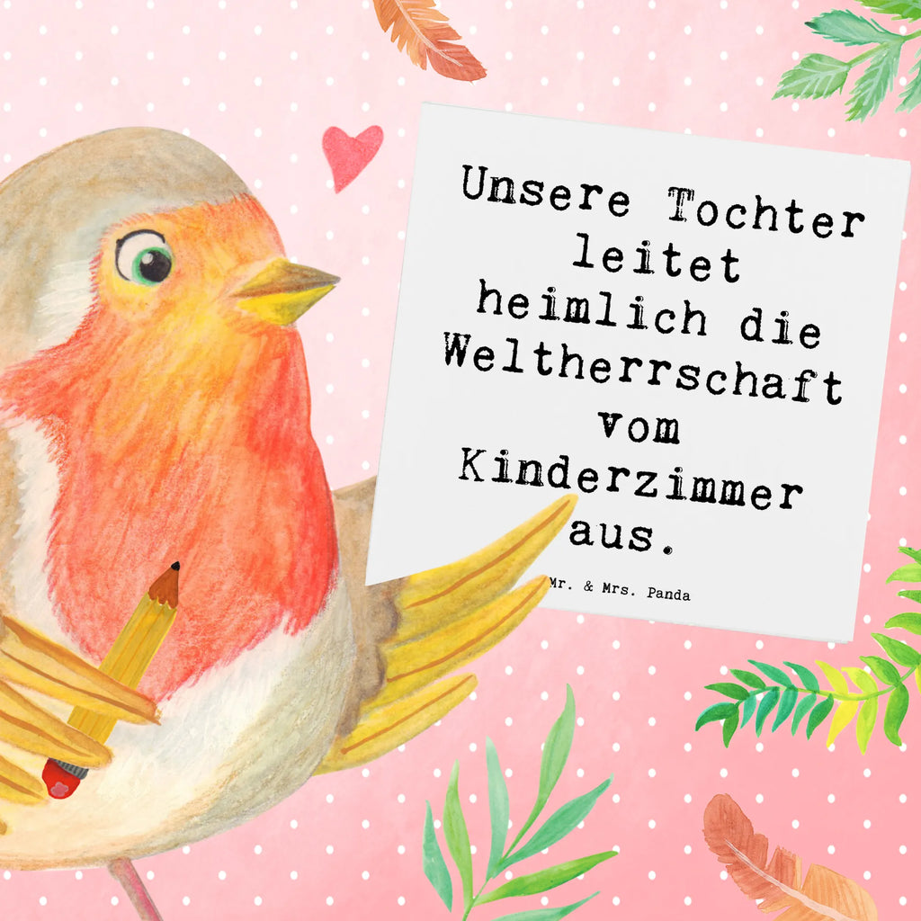 Deluxe Karte Spruch Tochter Weltherrschaft Klappkarte, Grußkarte, Hochwertige Klappkarte, Karte, Glückwunschkarte, Einladungskarte, Hochwertige Grußkarte, Geburtstagskarte, Hochzeitskarte, Familie, Vatertag, Muttertag, Bruder, Schwester, Mama, Papa, Oma, Opa