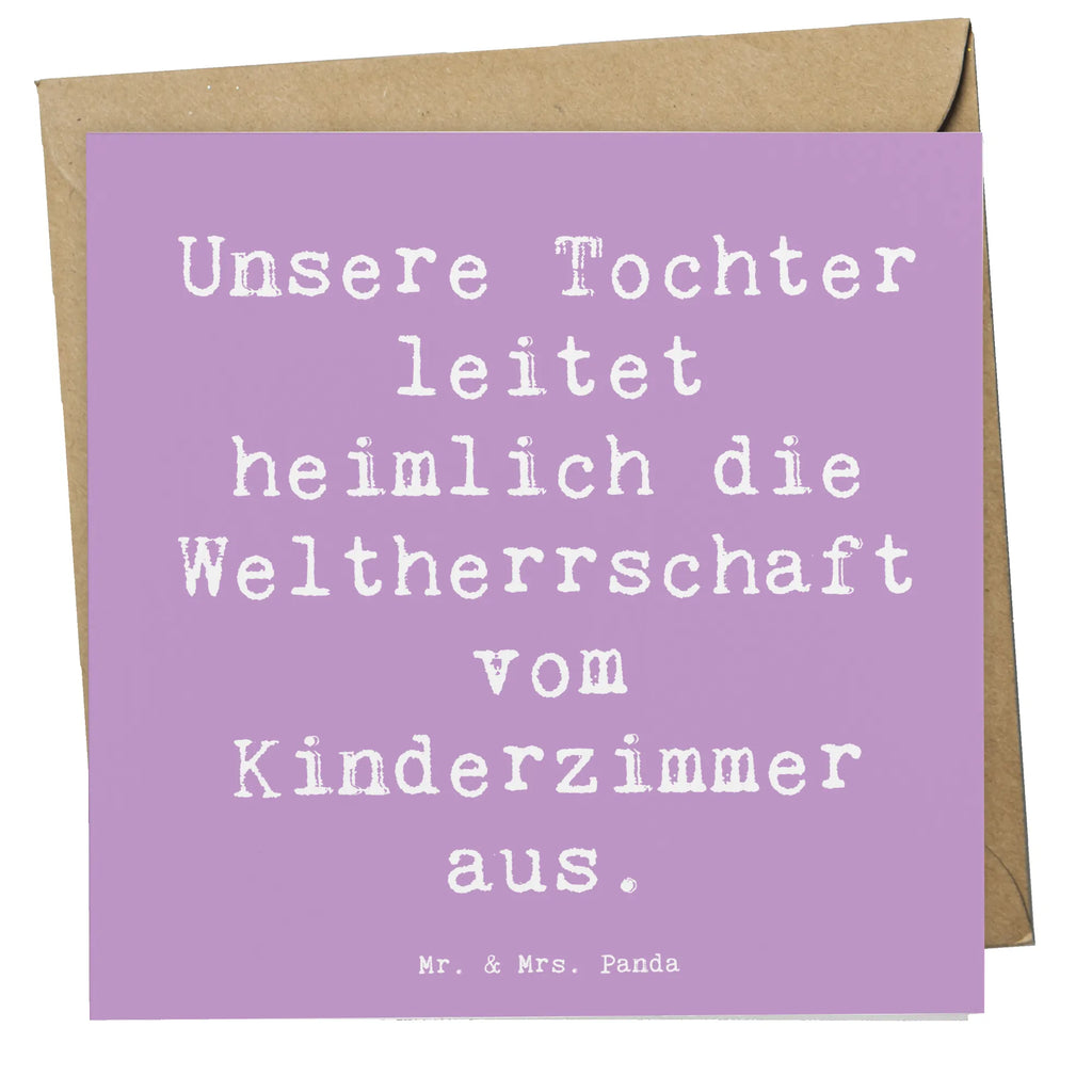 Deluxe Karte Spruch Tochter Weltherrschaft Klappkarte, Grußkarte, Hochwertige Klappkarte, Karte, Glückwunschkarte, Einladungskarte, Hochwertige Grußkarte, Geburtstagskarte, Hochzeitskarte, Familie, Vatertag, Muttertag, Bruder, Schwester, Mama, Papa, Oma, Opa