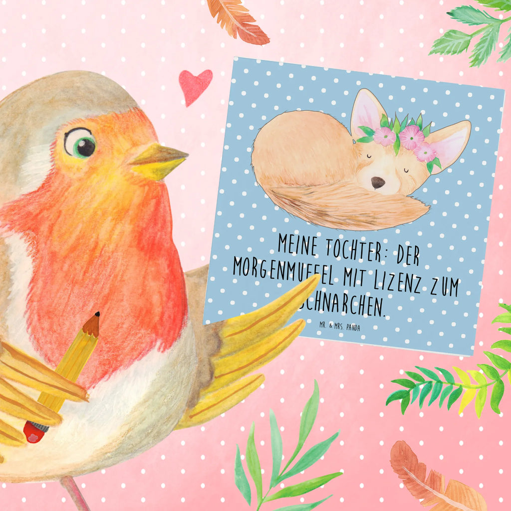 Deluxe Card Meine Tochter: Der Morgenmuffel mit Lizenz zum Schnarchen. Hochwertige Klappkarte, Glückwunschkarte, Karte, Grußkarte, Klappkarte, Hochzeitskarte, Hochwertige Grußkarte, Geburtstagskarte, Einladungskarte, Familie, Vatertag, Muttertag, Bruder, Schwester, Mama, Papa, Oma, Opa