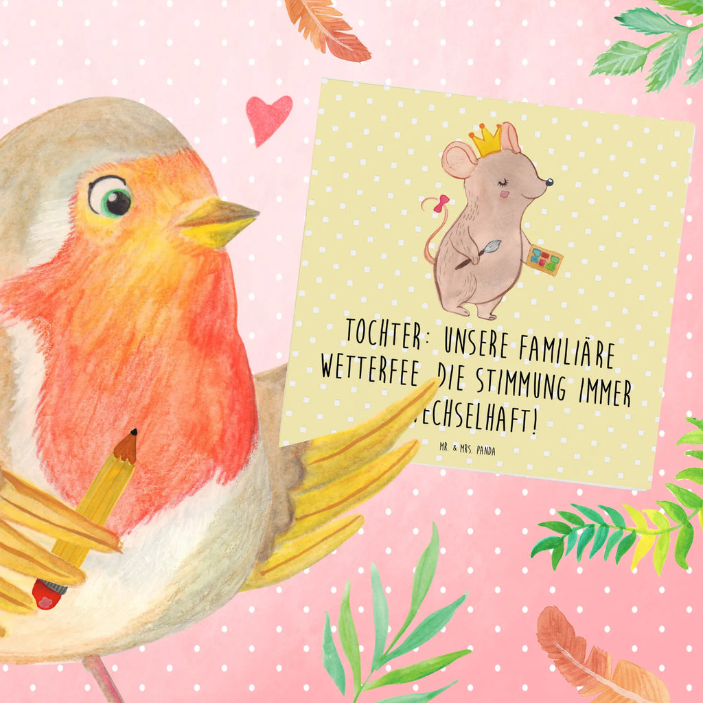 Deluxe Card Tochter: Unsere familiäre Wetterfee. Die Stimmung immer wechselhaft! Hochwertige Klappkarte, Geburtstagskarte, Hochzeitskarte, Hochwertige Grußkarte, Karte, Glückwunschkarte, Einladungskarte, Grußkarte, Klappkarte, Familie, Vatertag, Muttertag, Bruder, Schwester, Mama, Papa, Oma, Opa