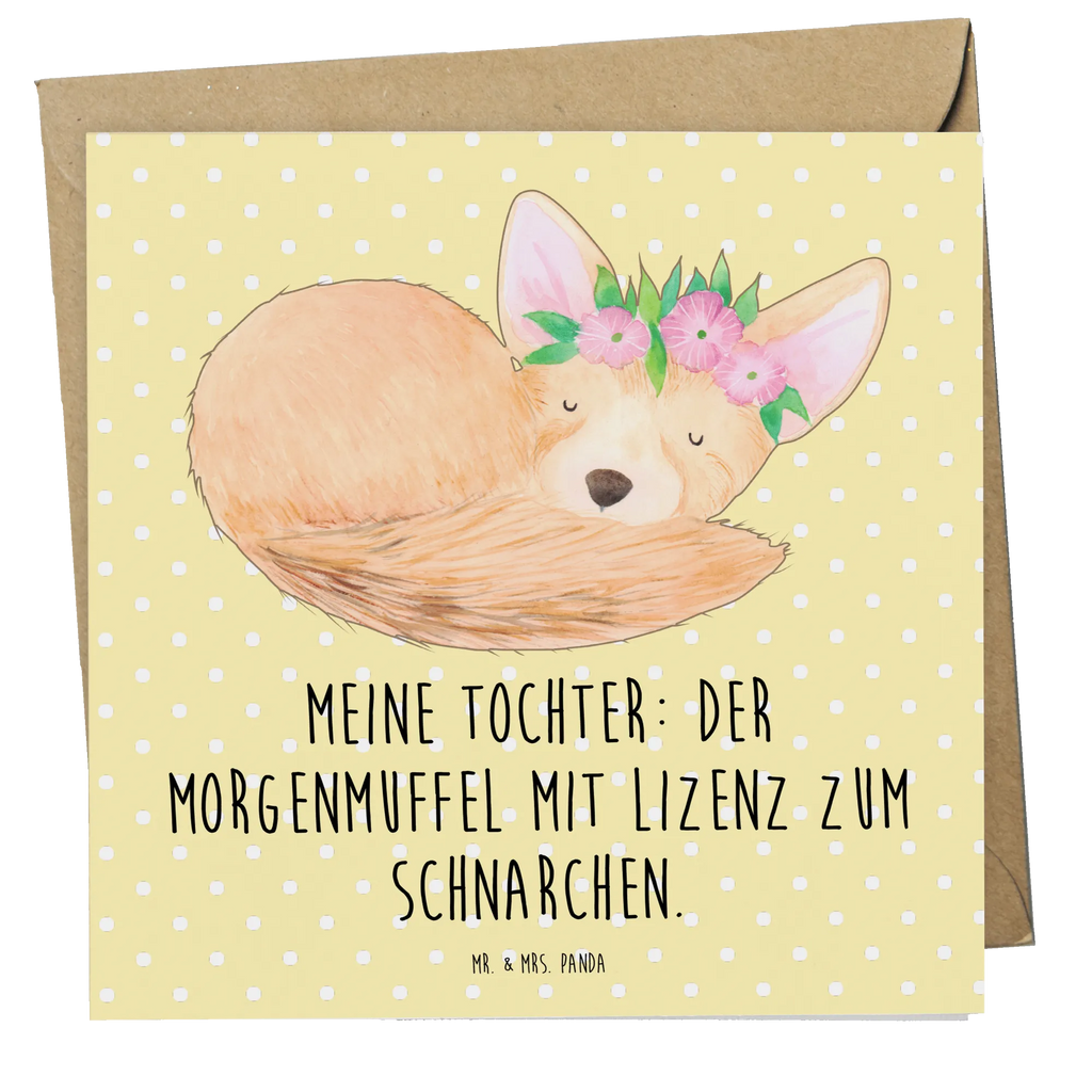 Deluxe Card Meine Tochter: Der Morgenmuffel mit Lizenz zum Schnarchen. Hochwertige Klappkarte, Glückwunschkarte, Karte, Grußkarte, Klappkarte, Hochzeitskarte, Hochwertige Grußkarte, Geburtstagskarte, Einladungskarte, Familie, Vatertag, Muttertag, Bruder, Schwester, Mama, Papa, Oma, Opa