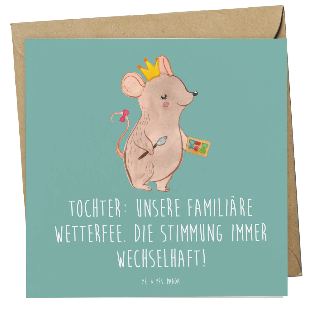 Deluxe Card Tochter: Unsere familiäre Wetterfee. Die Stimmung immer wechselhaft! Hochwertige Klappkarte, Geburtstagskarte, Hochzeitskarte, Hochwertige Grußkarte, Karte, Glückwunschkarte, Einladungskarte, Grußkarte, Klappkarte, Familie, Vatertag, Muttertag, Bruder, Schwester, Mama, Papa, Oma, Opa
