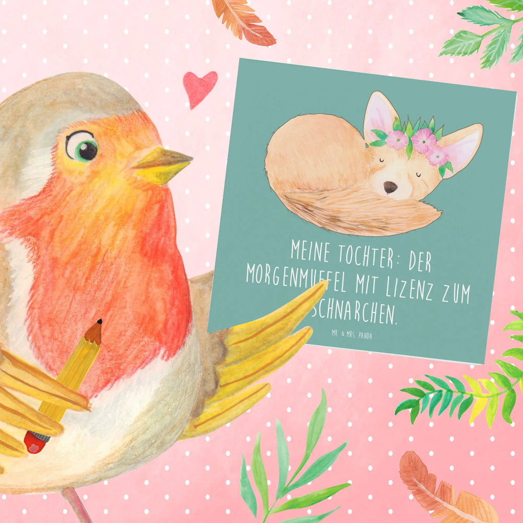 Deluxe Card Meine Tochter: Der Morgenmuffel mit Lizenz zum Schnarchen. Hochwertige Klappkarte, Glückwunschkarte, Karte, Grußkarte, Klappkarte, Hochzeitskarte, Hochwertige Grußkarte, Geburtstagskarte, Einladungskarte, Familie, Vatertag, Muttertag, Bruder, Schwester, Mama, Papa, Oma, Opa