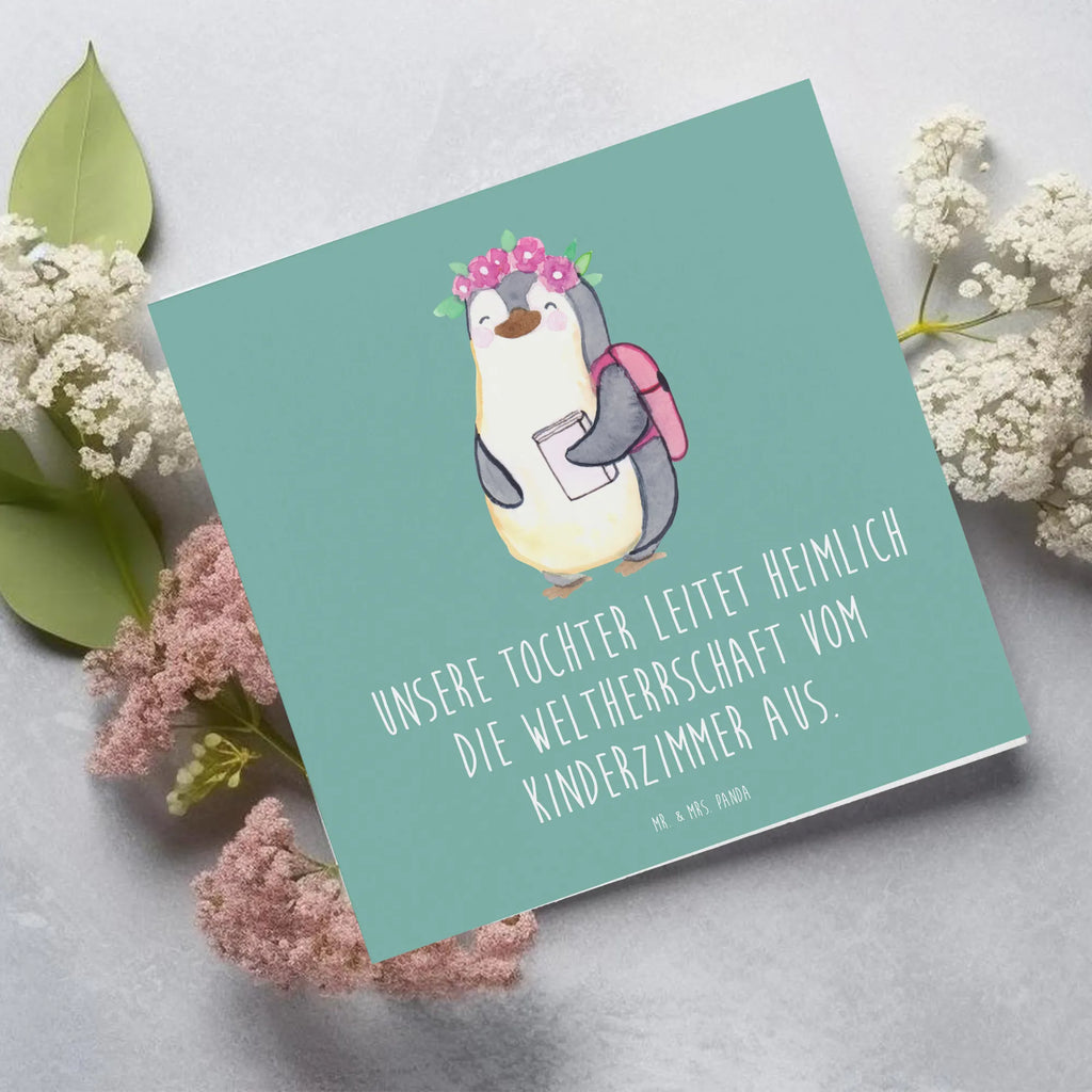 Deluxe Karte Tochter Weltherrschaft Grußkarte, Hochwertige Klappkarte, Karte, Glückwunschkarte, Hochzeitskarte, Geburtstagskarte, Klappkarte, Einladungskarte, Hochwertige Grußkarte, Familie, Vatertag, Muttertag, Bruder, Schwester, Mama, Papa, Oma, Opa