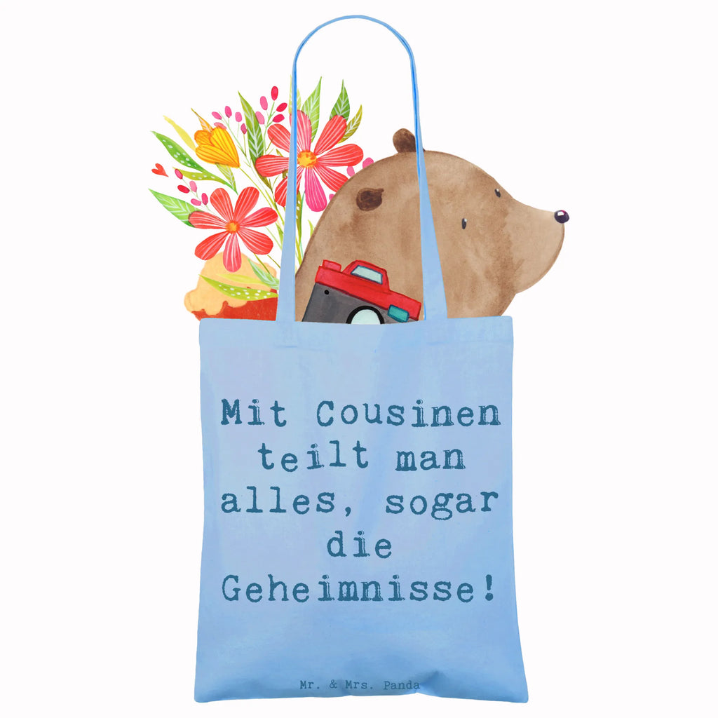 Tote bag Saying Mit Cousinen teilt man alles, sogar die Geheimnisse! Beuteltasche, Beutel, Einkaufstasche, Jutebeutel, Stoffbeutel, Tasche, Shopper, Umhängetasche, Strandtasche, Schultertasche, Stofftasche, Tragetasche, Badetasche, Jutetasche, Einkaufstüte, Laptoptasche, Familie, Vatertag, Muttertag, Bruder, Schwester, Mama, Papa, Oma, Opa