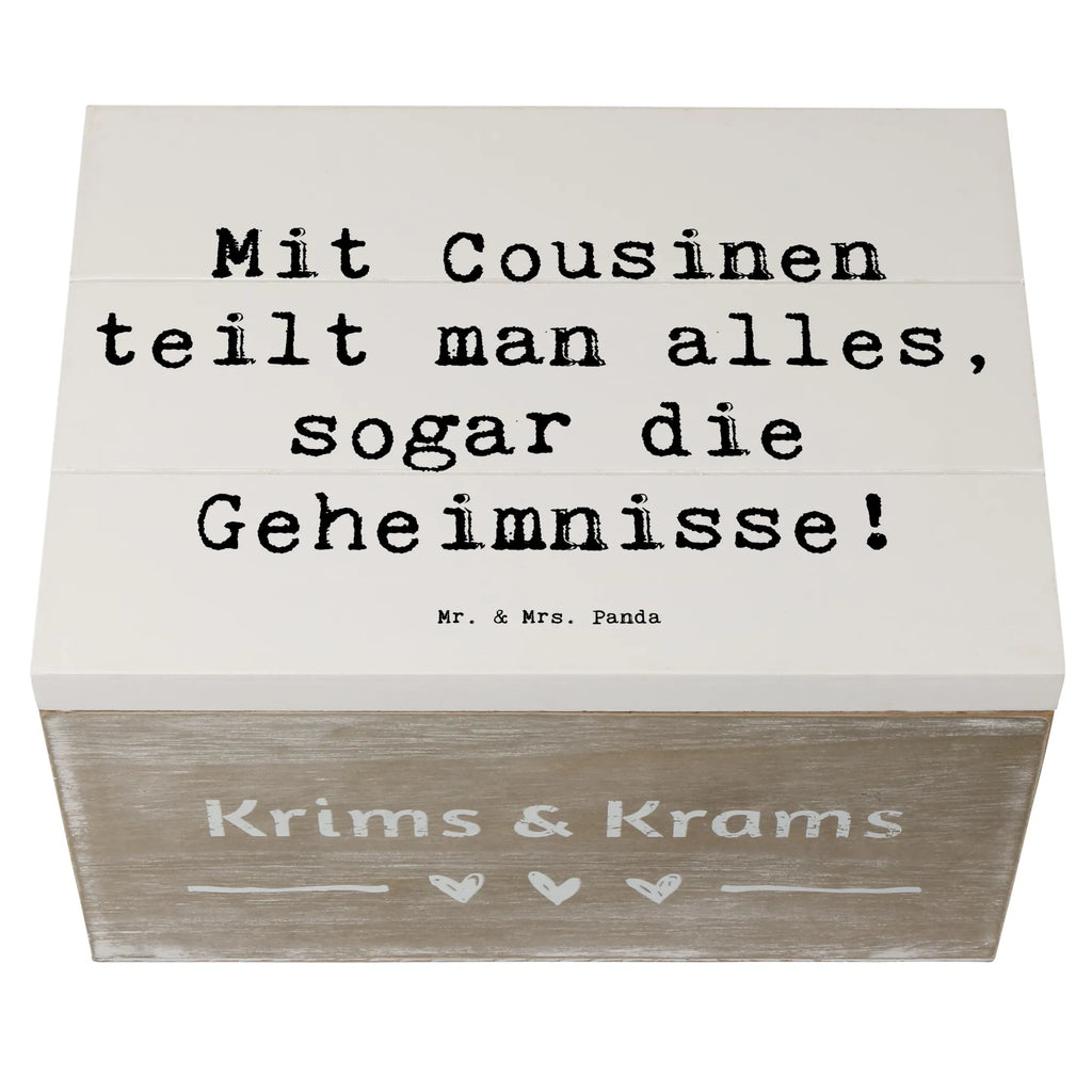 Holzkiste Spruch Cousine Geheimnisse Kiste, Aufbewahrungsbox, Erinnerungsbox, Dekokiste, Geschenkdose, Schatzkiste, Truhe, Schatulle, XXL, Geschenkbox, Erinnerungskiste, Holzkiste, Familie, Vatertag, Muttertag, Bruder, Schwester, Mama, Papa, Oma, Opa
