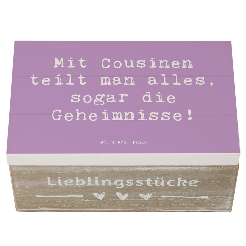Holzkiste Spruch Cousine Geheimnisse Kiste, Aufbewahrungsbox, Erinnerungsbox, Dekokiste, Geschenkdose, Schatzkiste, Truhe, Schatulle, XXL, Geschenkbox, Erinnerungskiste, Holzkiste, Familie, Vatertag, Muttertag, Bruder, Schwester, Mama, Papa, Oma, Opa