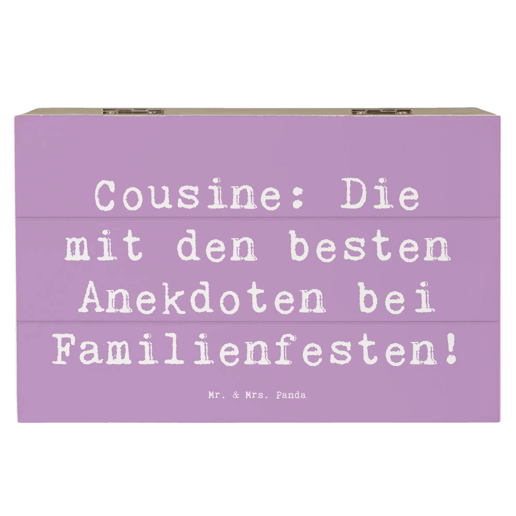 Holzkiste Spruch Cousine Anekdoten Schatulle, Geschenkbox, XXL, Erinnerungskiste, Dekokiste, Erinnerungsbox, Aufbewahrungsbox, Truhe, Holzkiste, Geschenkdose, Schatzkiste, Kiste, Familie, Vatertag, Muttertag, Bruder, Schwester, Mama, Papa, Oma, Opa