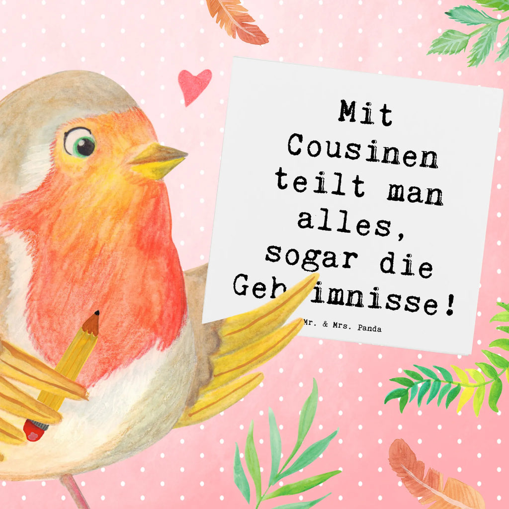 Deluxe Karte Spruch Cousine Geheimnisse Hochwertige Klappkarte, Klappkarte, Hochzeitskarte, Glückwunschkarte, Grußkarte, Einladungskarte, Hochwertige Grußkarte, Karte, Geburtstagskarte, Familie, Vatertag, Muttertag, Bruder, Schwester, Mama, Papa, Oma, Opa