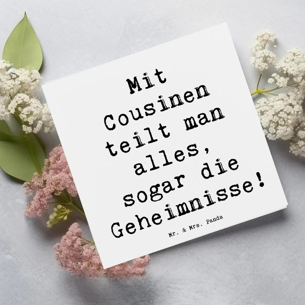 Deluxe Karte Spruch Cousine Geheimnisse Hochwertige Klappkarte, Klappkarte, Hochzeitskarte, Glückwunschkarte, Grußkarte, Einladungskarte, Hochwertige Grußkarte, Karte, Geburtstagskarte, Familie, Vatertag, Muttertag, Bruder, Schwester, Mama, Papa, Oma, Opa