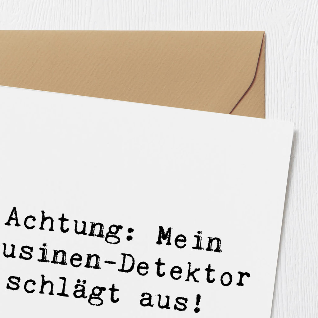 Deluxe Karte Spruch Cousinen-Detektor Geburtstagskarte, Hochwertige Klappkarte, Glückwunschkarte, Hochwertige Grußkarte, Karte, Klappkarte, Hochzeitskarte, Einladungskarte, Grußkarte, Familie, Vatertag, Muttertag, Bruder, Schwester, Mama, Papa, Oma, Opa