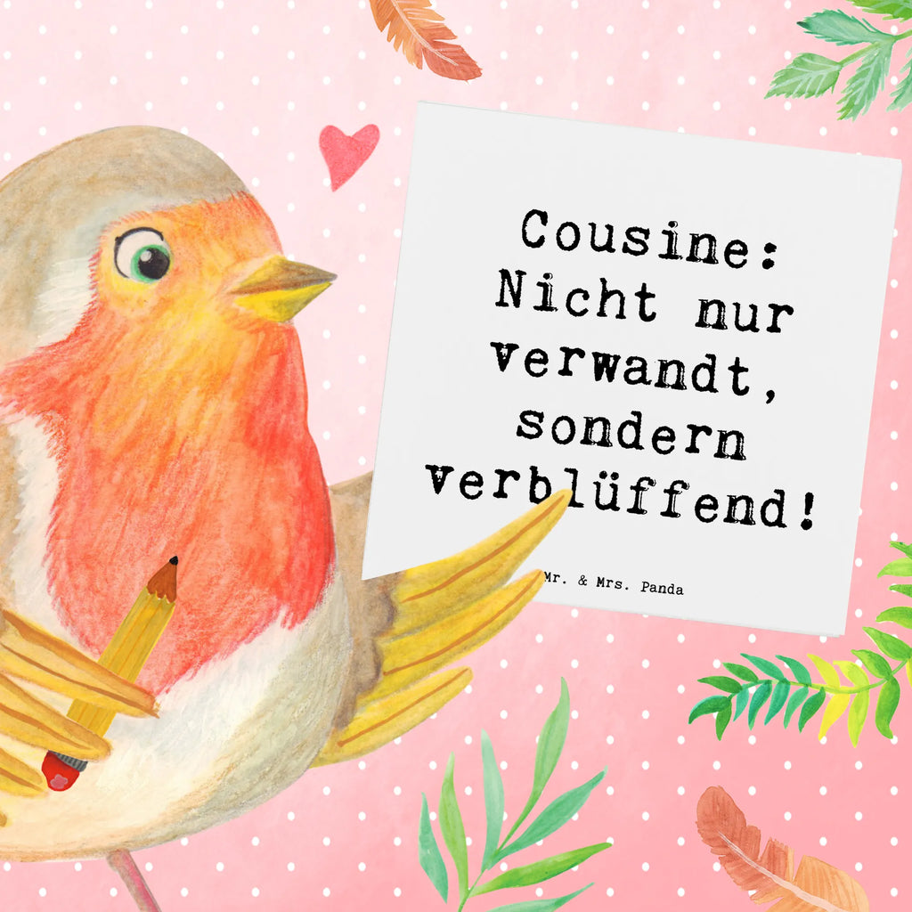 Deluxe Karte Spruch Cousine Wunder Geburtstagskarte, Hochwertige Grußkarte, Karte, Hochwertige Klappkarte, Hochzeitskarte, Grußkarte, Einladungskarte, Glückwunschkarte, Klappkarte, Familie, Vatertag, Muttertag, Bruder, Schwester, Mama, Papa, Oma, Opa