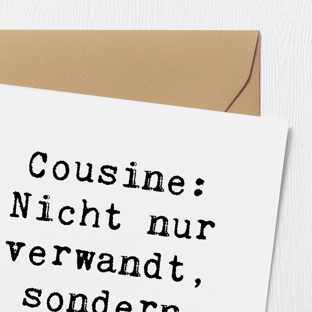 Deluxe Karte Spruch Cousine Wunder Geburtstagskarte, Hochwertige Grußkarte, Karte, Hochwertige Klappkarte, Hochzeitskarte, Grußkarte, Einladungskarte, Glückwunschkarte, Klappkarte, Familie, Vatertag, Muttertag, Bruder, Schwester, Mama, Papa, Oma, Opa