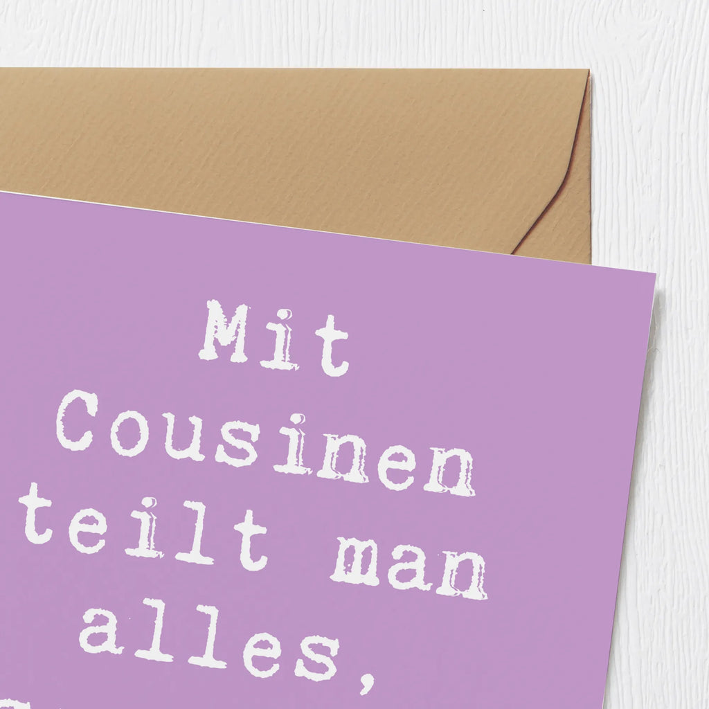 Deluxe Karte Spruch Cousine Geheimnisse Hochwertige Klappkarte, Klappkarte, Hochzeitskarte, Glückwunschkarte, Grußkarte, Einladungskarte, Hochwertige Grußkarte, Karte, Geburtstagskarte, Familie, Vatertag, Muttertag, Bruder, Schwester, Mama, Papa, Oma, Opa