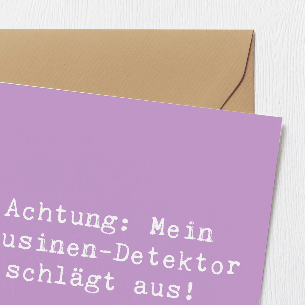 Deluxe Karte Spruch Cousinen-Detektor Geburtstagskarte, Hochwertige Klappkarte, Glückwunschkarte, Hochwertige Grußkarte, Karte, Klappkarte, Hochzeitskarte, Einladungskarte, Grußkarte, Familie, Vatertag, Muttertag, Bruder, Schwester, Mama, Papa, Oma, Opa