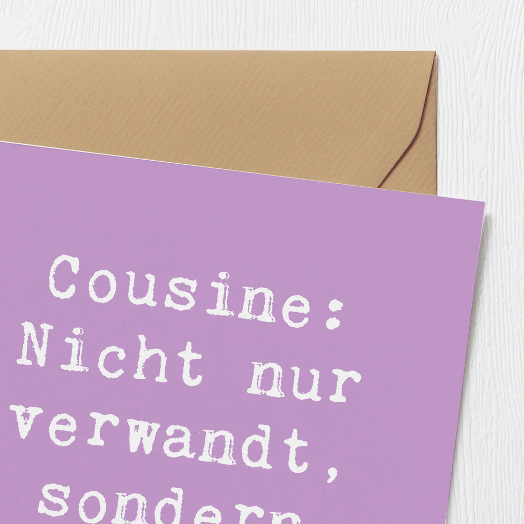 Deluxe Karte Spruch Cousine Wunder Geburtstagskarte, Hochwertige Grußkarte, Karte, Hochwertige Klappkarte, Hochzeitskarte, Grußkarte, Einladungskarte, Glückwunschkarte, Klappkarte, Familie, Vatertag, Muttertag, Bruder, Schwester, Mama, Papa, Oma, Opa