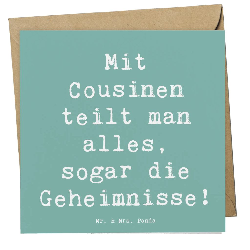 Deluxe Karte Spruch Cousine Geheimnisse Hochwertige Klappkarte, Klappkarte, Hochzeitskarte, Glückwunschkarte, Grußkarte, Einladungskarte, Hochwertige Grußkarte, Karte, Geburtstagskarte, Familie, Vatertag, Muttertag, Bruder, Schwester, Mama, Papa, Oma, Opa