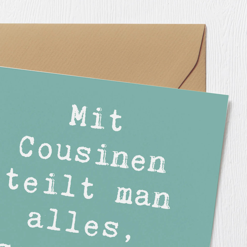 Deluxe Karte Spruch Cousine Geheimnisse Hochwertige Klappkarte, Klappkarte, Hochzeitskarte, Glückwunschkarte, Grußkarte, Einladungskarte, Hochwertige Grußkarte, Karte, Geburtstagskarte, Familie, Vatertag, Muttertag, Bruder, Schwester, Mama, Papa, Oma, Opa