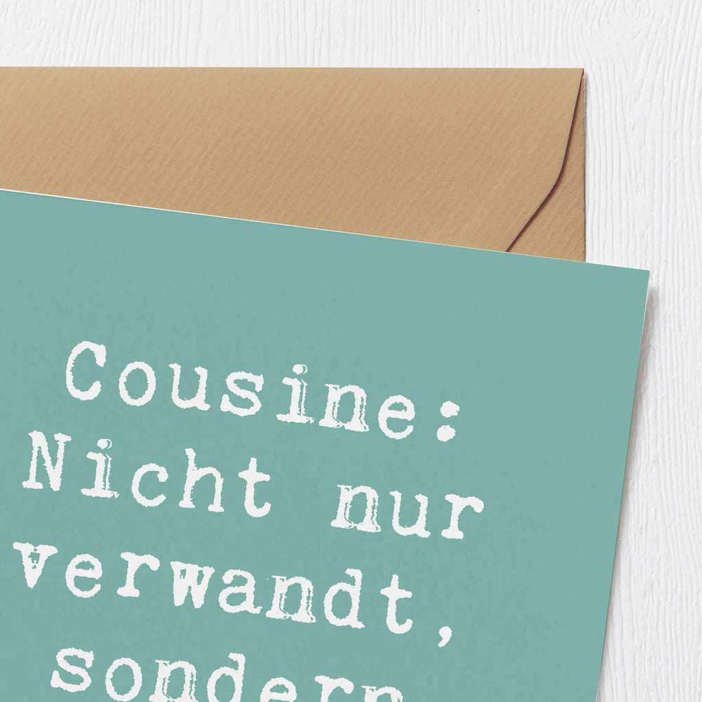 Deluxe Karte Spruch Cousine Wunder Geburtstagskarte, Hochwertige Grußkarte, Karte, Hochwertige Klappkarte, Hochzeitskarte, Grußkarte, Einladungskarte, Glückwunschkarte, Klappkarte, Familie, Vatertag, Muttertag, Bruder, Schwester, Mama, Papa, Oma, Opa