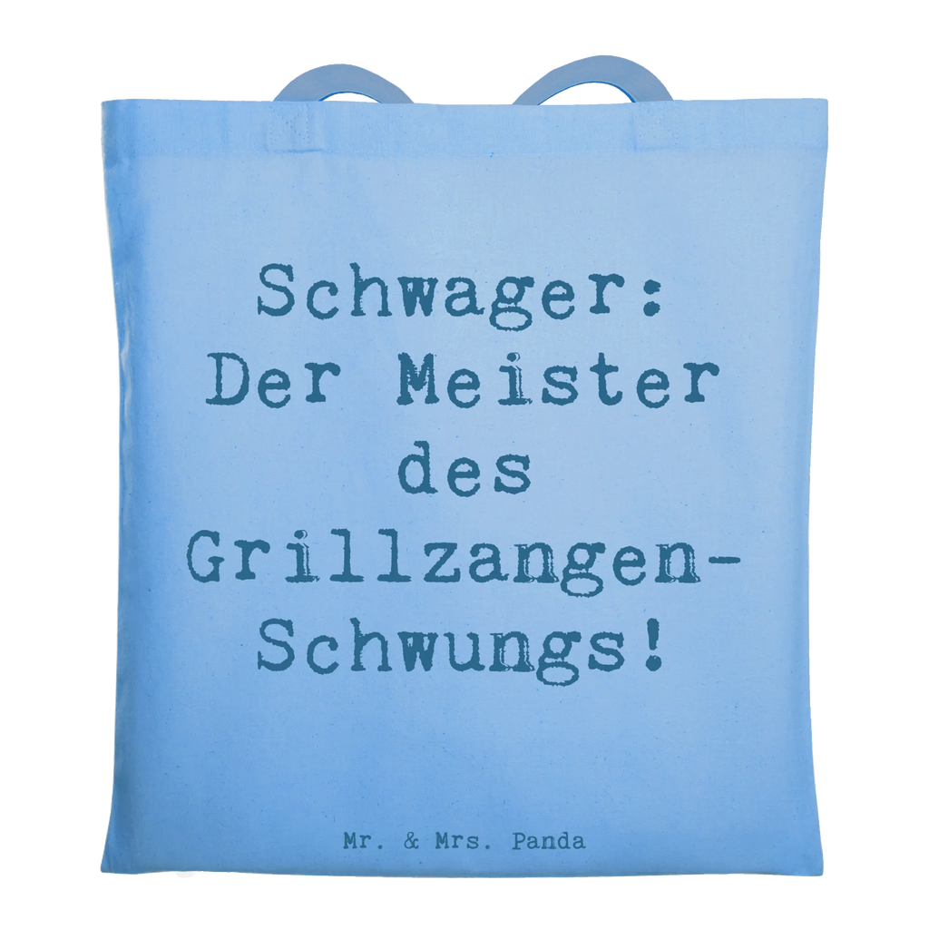 Tote bag Saying Schwager: Der Meister des Grillzangen-Schwungs! Beuteltasche, Beutel, Einkaufstasche, Jutebeutel, Stoffbeutel, Tasche, Shopper, Umhängetasche, Strandtasche, Schultertasche, Stofftasche, Tragetasche, Badetasche, Jutetasche, Einkaufstüte, Laptoptasche, Familie, Vatertag, Muttertag, Bruder, Schwester, Mama, Papa, Oma, Opa