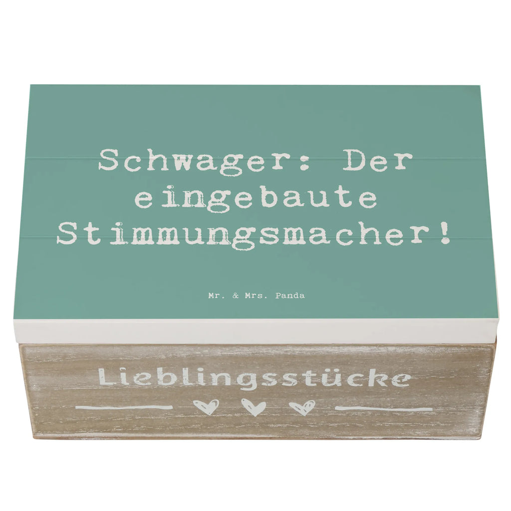 Holzkiste Spruch Schwager: Der eingebaute Stimmungsmacher! Dekokiste, Schatulle, Erinnerungsbox, Geschenkdose, Truhe, Schatzkiste, Aufbewahrungsbox, Erinnerungskiste, Holzkiste, Kiste, XXL, Geschenkbox, Familie, Vatertag, Muttertag, Bruder, Schwester, Mama, Papa, Oma, Opa