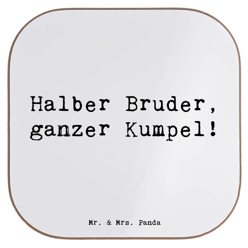 Square coaster Saying Halber Bruder, ganzer Kumpel! Untersetzer Gläser, Tassen Untersetzer, Getränkeuntersetzer, Bierdeckel, Untersetzer, Untersetzer für Gläser, Untersetzer Holz, Glasuntersetzer, Holzuntersetzer, Korkuntersetzer, Untersetzer Design, Untersetzer aus Holz, Familie, Vatertag, Muttertag, Bruder, Schwester, Mama, Papa, Oma, Opa