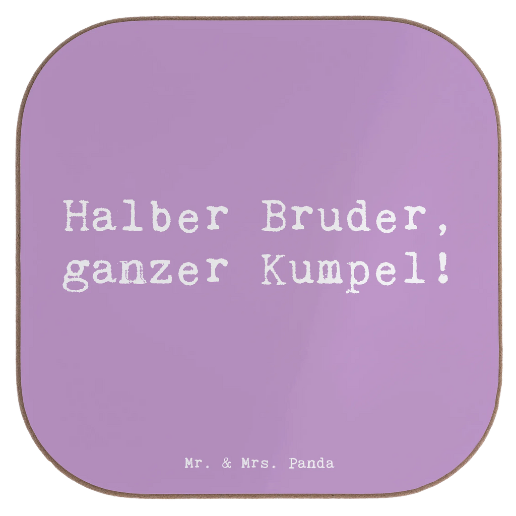 Square coaster Saying Halber Bruder, ganzer Kumpel! Untersetzer Gläser, Tassen Untersetzer, Getränkeuntersetzer, Bierdeckel, Untersetzer, Untersetzer für Gläser, Untersetzer Holz, Glasuntersetzer, Holzuntersetzer, Korkuntersetzer, Untersetzer Design, Untersetzer aus Holz, Familie, Vatertag, Muttertag, Bruder, Schwester, Mama, Papa, Oma, Opa