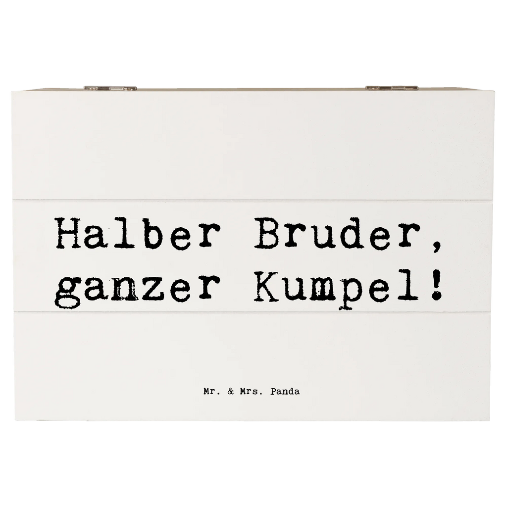 Wooden chest Saying Halber Bruder, ganzer Kumpel! Schatzkiste, Geschenkdose, Erinnerungsbox, Truhe, Dekokiste, Erinnerungskiste, Aufbewahrungsbox, Kiste, Schatulle, XXL, Geschenkbox, Holzkiste, Familie, Vatertag, Muttertag, Bruder, Schwester, Mama, Papa, Oma, Opa