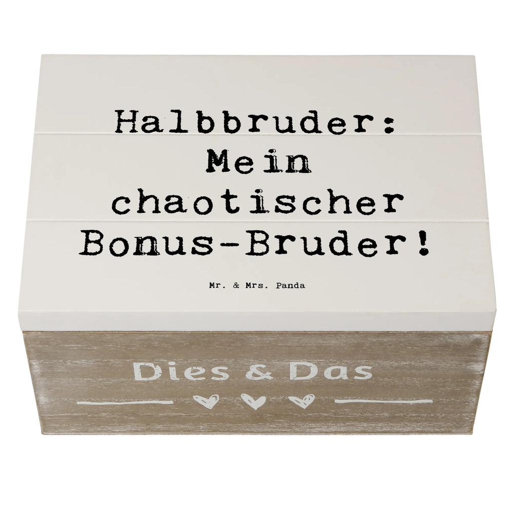 Wooden chest Saying Halbbruder: Mein chaotischer Bonus-Bruder! Holzkiste, Kiste, Dekokiste, Geschenkbox, Aufbewahrungsbox, Schatulle, Erinnerungskiste, XXL, Geschenkdose, Schatzkiste, Truhe, Erinnerungsbox, Familie, Vatertag, Muttertag, Bruder, Schwester, Mama, Papa, Oma, Opa
