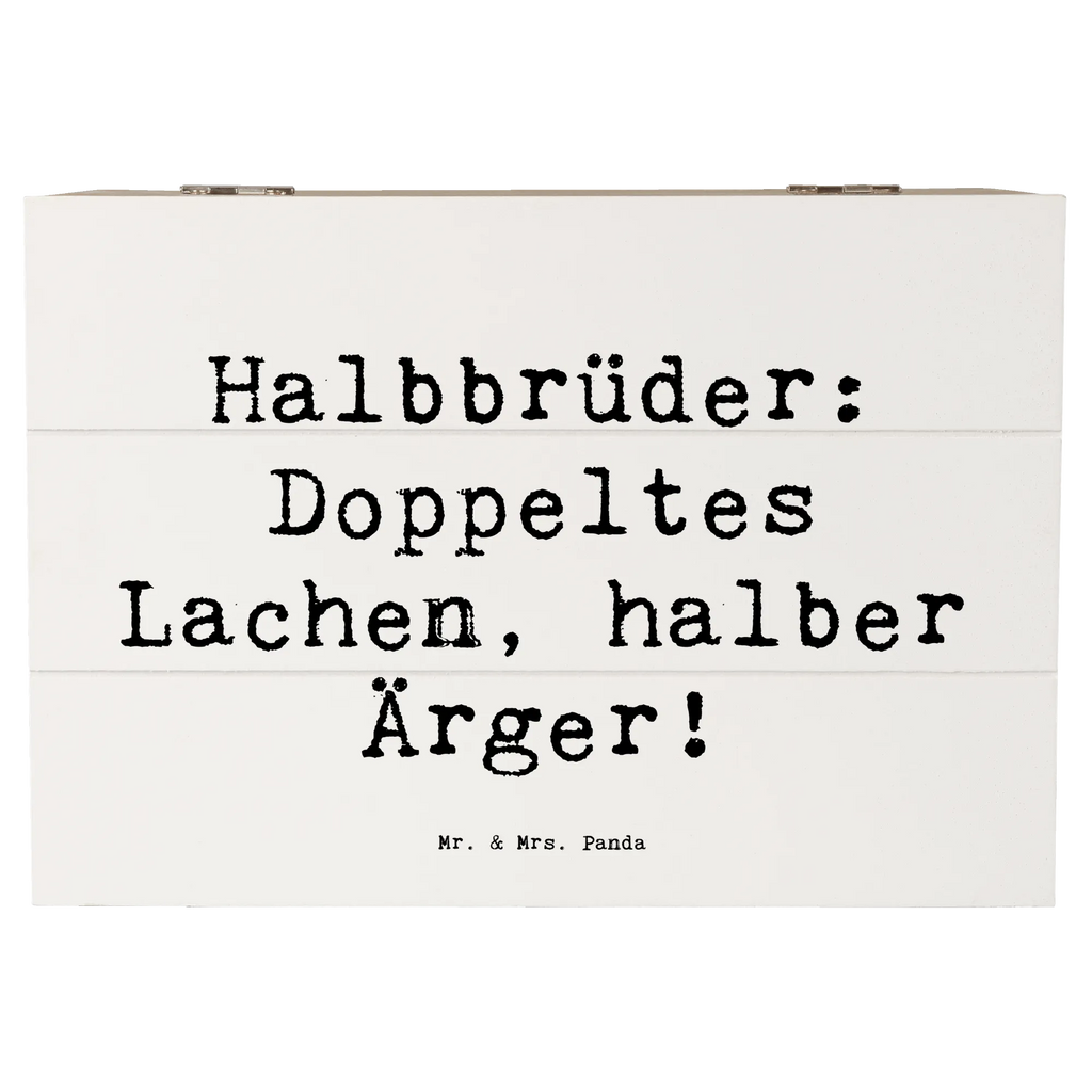 Holzkiste Spruch Halbbruder Lachen Schatzkiste, Erinnerungskiste, Truhe, XXL, Geschenkbox, Geschenkdose, Schatulle, Kiste, Dekokiste, Aufbewahrungsbox, Erinnerungsbox, Holzkiste, Familie, Vatertag, Muttertag, Bruder, Schwester, Mama, Papa, Oma, Opa