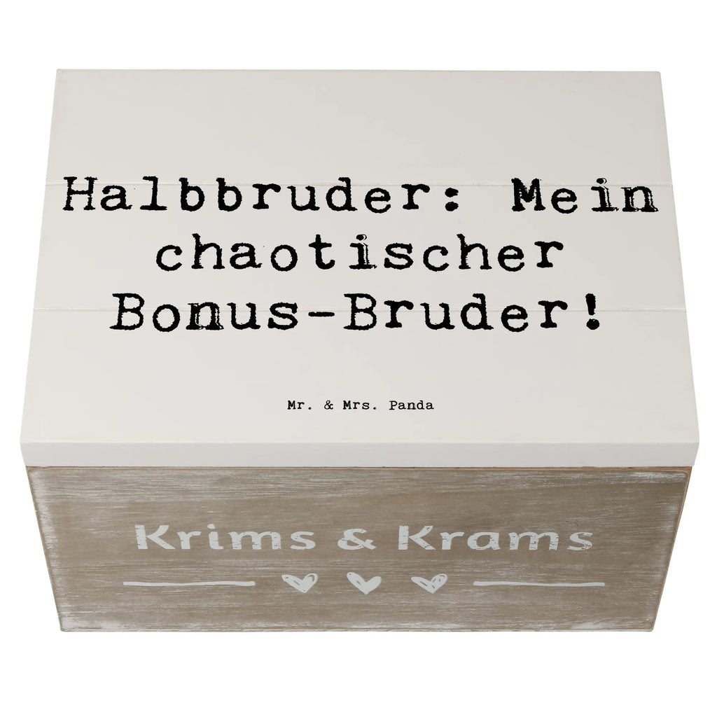 Wooden chest Saying Halbbruder: Mein chaotischer Bonus-Bruder! Holzkiste, Kiste, Dekokiste, Geschenkbox, Aufbewahrungsbox, Schatulle, Erinnerungskiste, XXL, Geschenkdose, Schatzkiste, Truhe, Erinnerungsbox, Familie, Vatertag, Muttertag, Bruder, Schwester, Mama, Papa, Oma, Opa