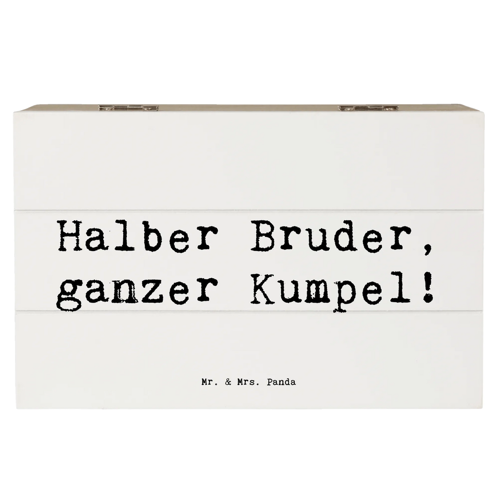 Wooden chest Saying Halber Bruder, ganzer Kumpel! Schatzkiste, Geschenkdose, Erinnerungsbox, Truhe, Dekokiste, Erinnerungskiste, Aufbewahrungsbox, Kiste, Schatulle, XXL, Geschenkbox, Holzkiste, Familie, Vatertag, Muttertag, Bruder, Schwester, Mama, Papa, Oma, Opa